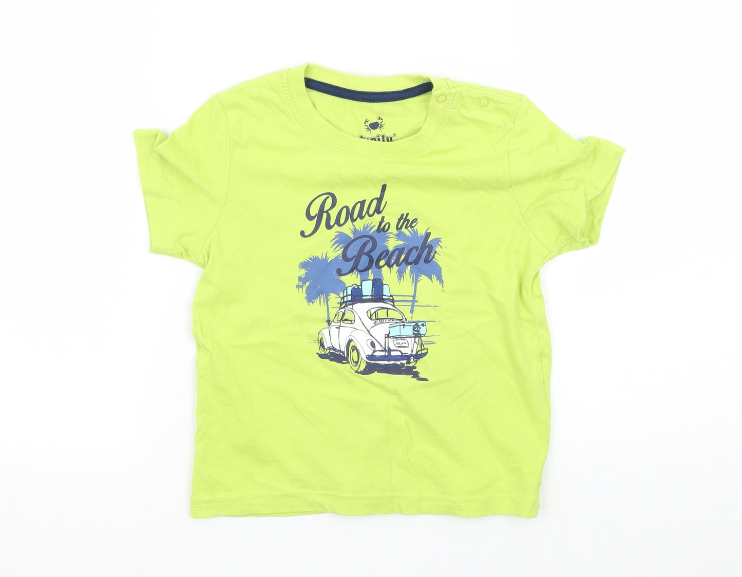 Lupliu Boys Green  Jersey Basic T-Shirt Size 12 Months  - Road to the beach