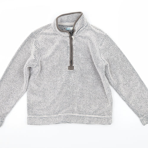 M&Co Boys Grey Striped Fleece Pullover Sweatshirt Size 7-8 Years