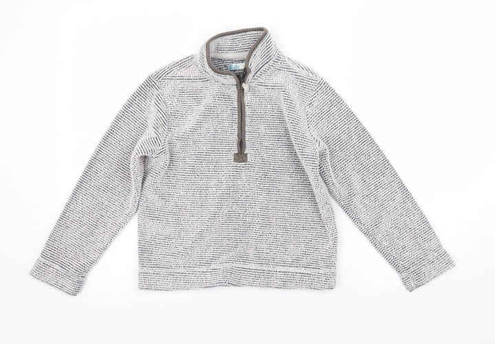 M&Co Boys Grey Striped Fleece Pullover Sweatshirt Size 7-8 Years