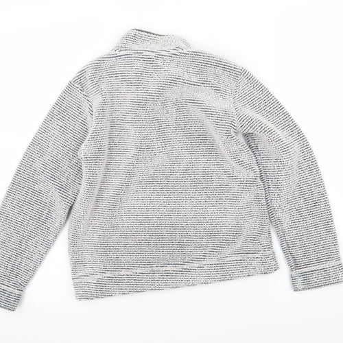 M&Co Boys Grey Striped Fleece Pullover Sweatshirt Size 7-8 Years