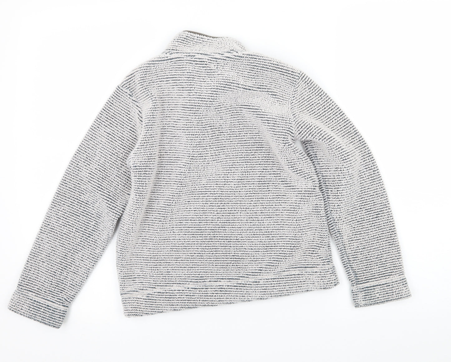 M&Co Boys Grey Striped Fleece Pullover Sweatshirt Size 7-8 Years