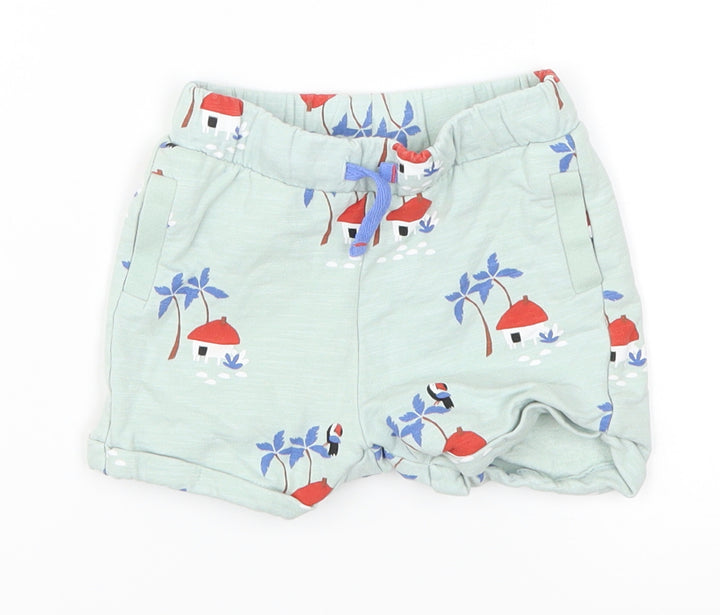 Marks and Spencer Boys Blue Geometric  Cropped Trousers Size 3-6 Months  - Mushroom House