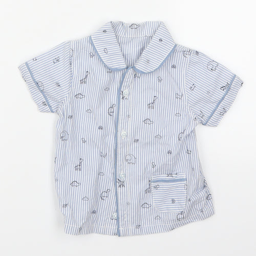 George Boys Black Striped  Basic Button-Up Size 6-9 Months  - Animals