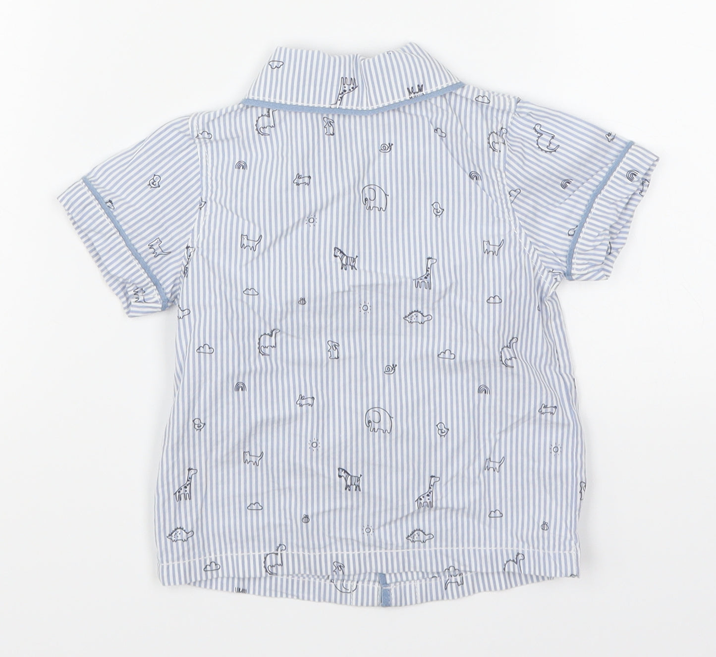 George Boys Black Striped  Basic Button-Up Size 6-9 Months  - Animals
