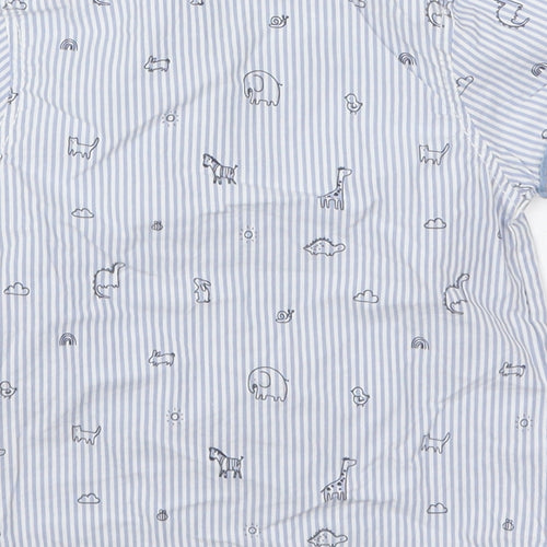 George Boys Black Striped  Basic Button-Up Size 6-9 Months  - Animals