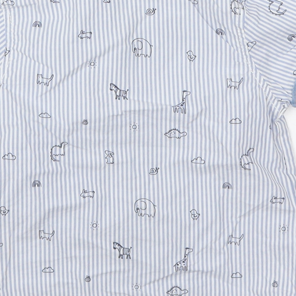 George Boys Black Striped  Basic Button-Up Size 6-9 Months  - Animals