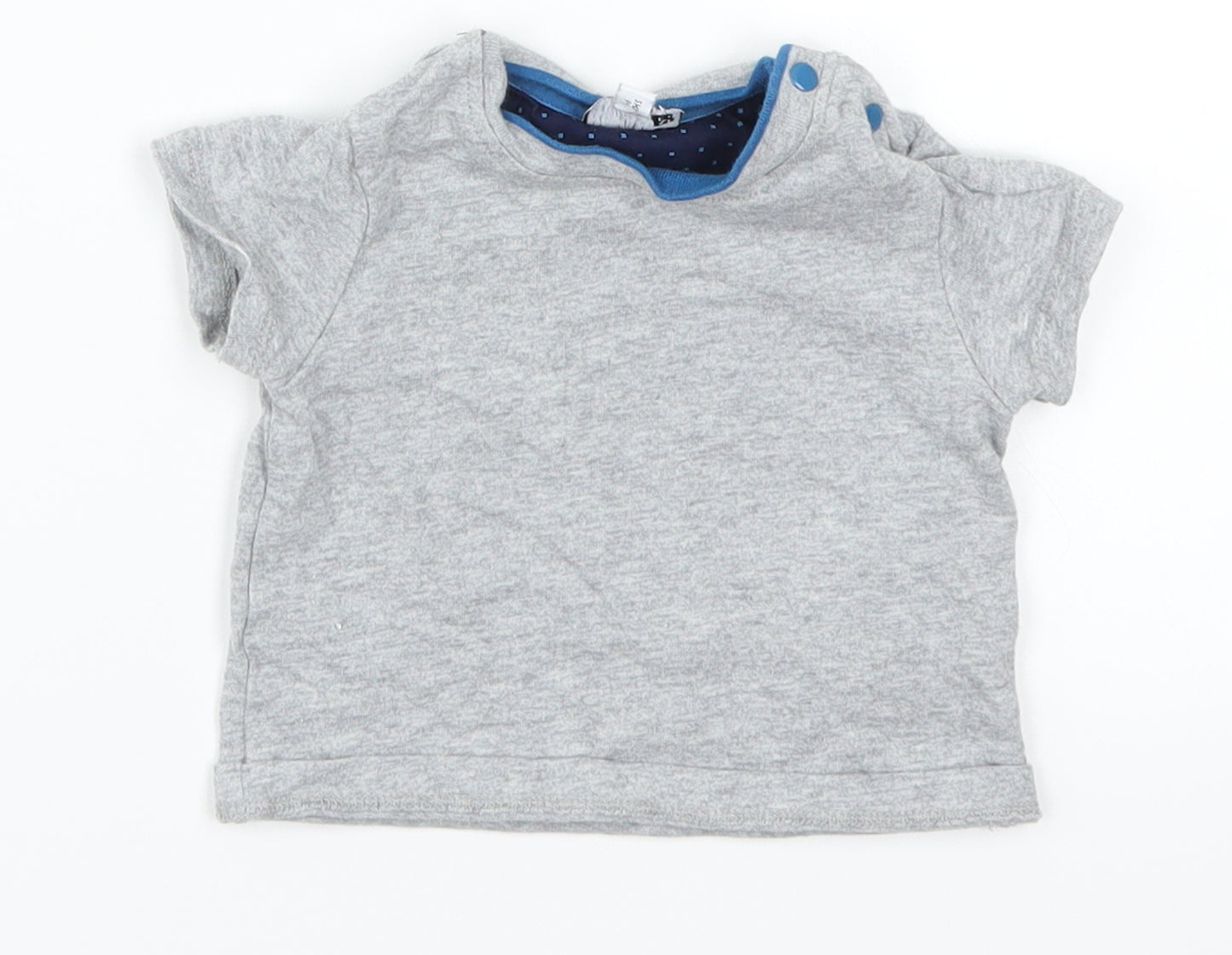 Lola Maverick Boys Grey   Basic T-Shirt Size 3-6 Months