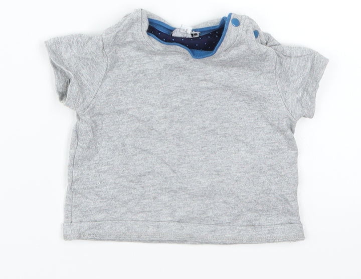 Lola Maverick Boys Grey   Basic T-Shirt Size 3-6 Months