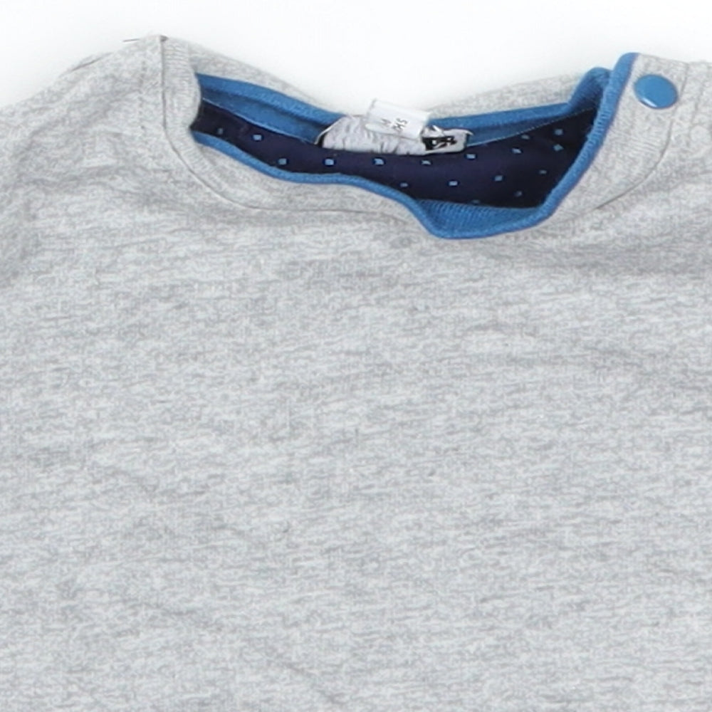 Lola Maverick Boys Grey   Basic T-Shirt Size 3-6 Months
