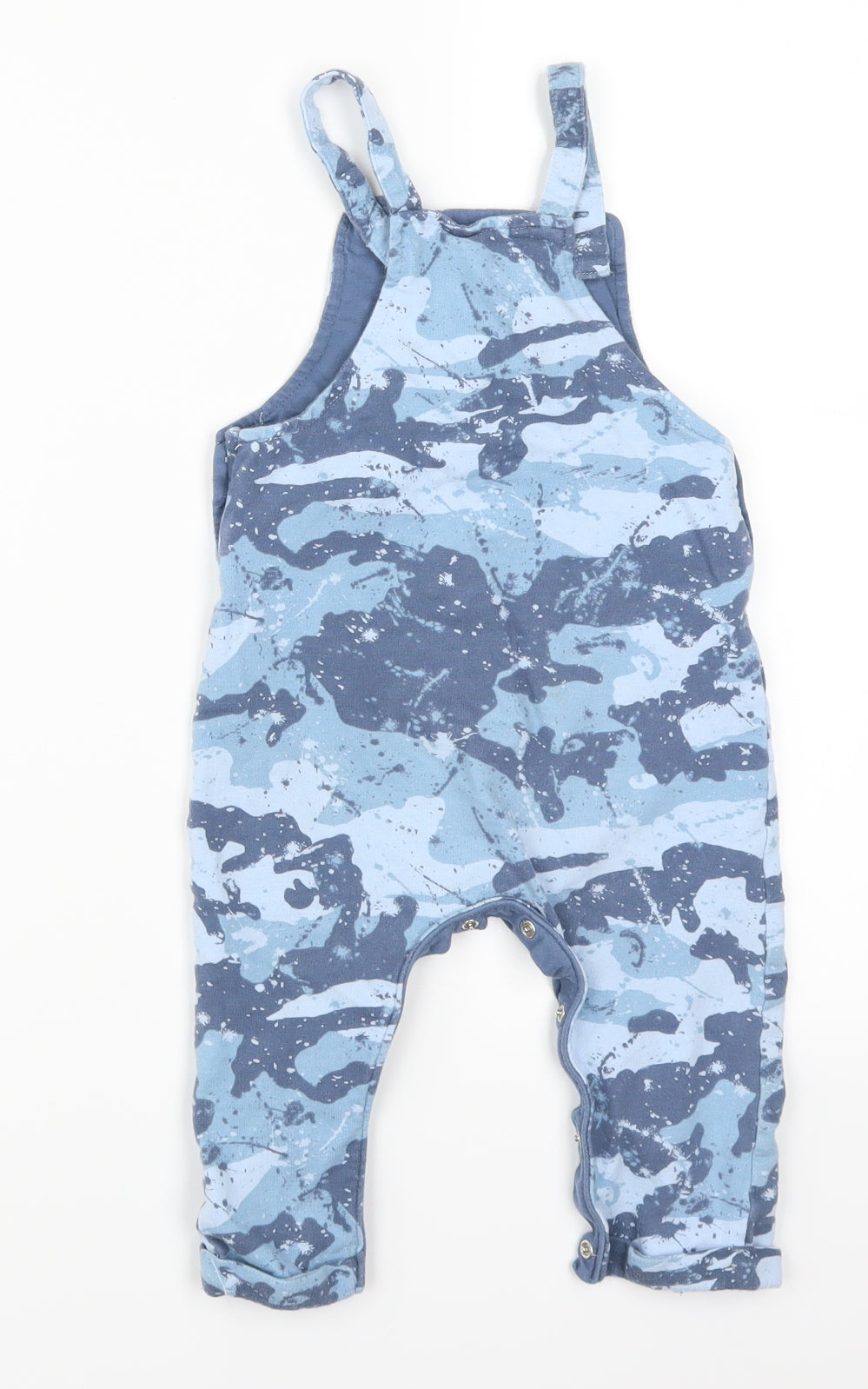 NEXT Boys Blue Camouflage  Dungaree One-Piece Size 12-18 Months