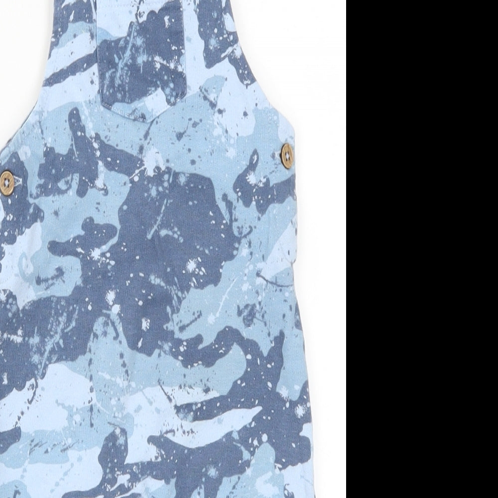NEXT Boys Blue Camouflage  Dungaree One-Piece Size 12-18 Months