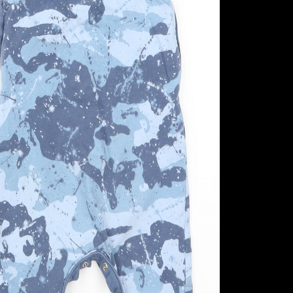 NEXT Boys Blue Camouflage  Dungaree One-Piece Size 12-18 Months