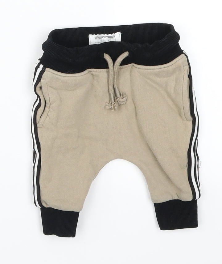 NEXT Baby Beige Striped Sweatpants Trousers Size 3-6 Months