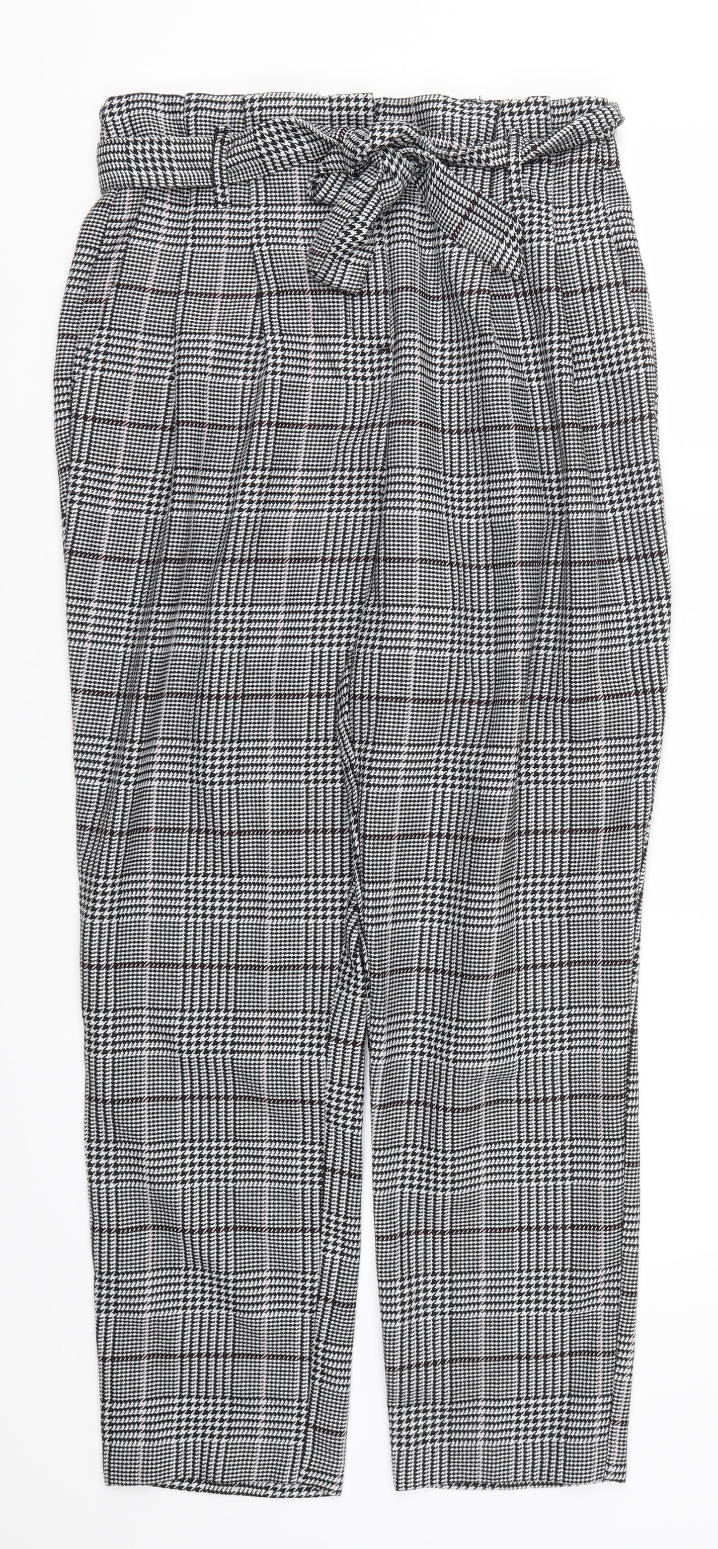 New Look Womens Grey Check  Trousers  Size 12 L26 in