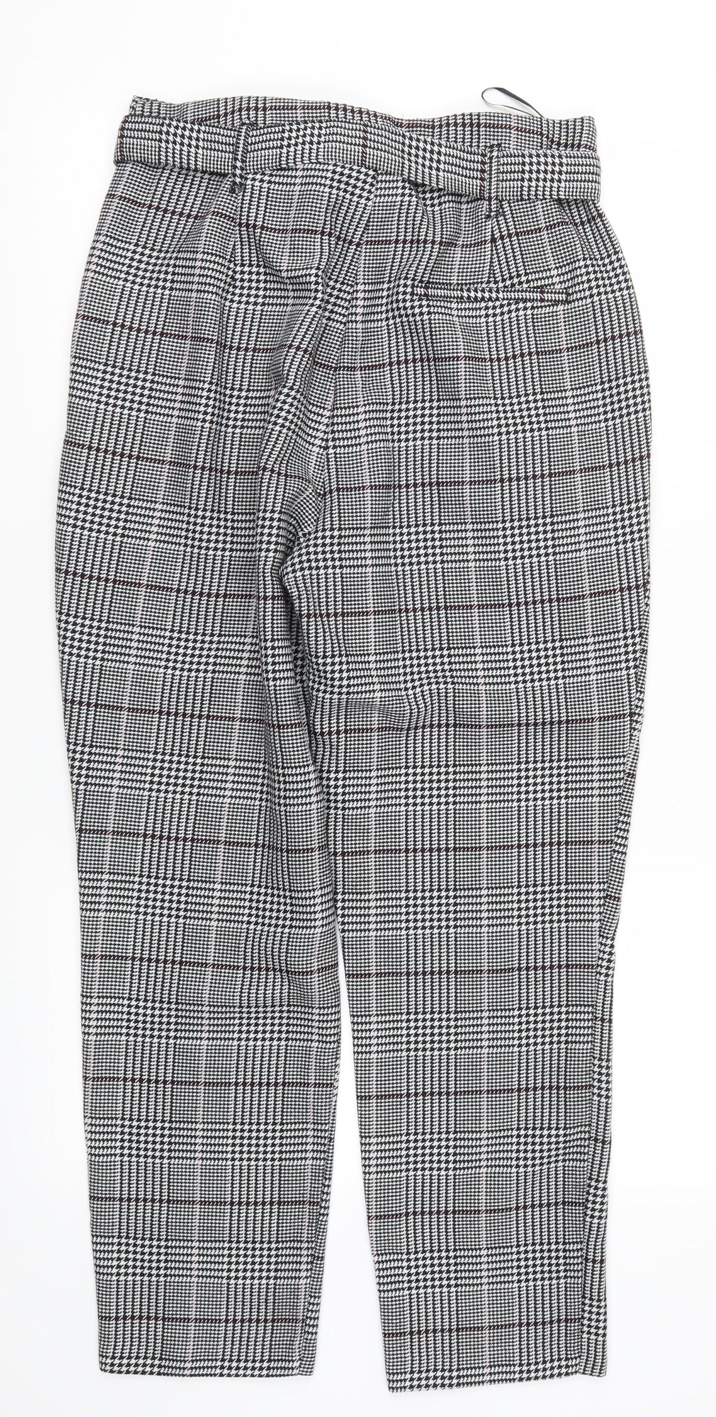New Look Womens Grey Check  Trousers  Size 12 L26 in
