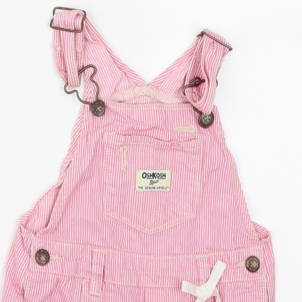Oshkosh Girls Pink Striped  Dungaree One-Piece Size 2 Years