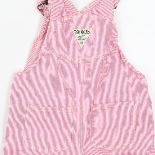 Oshkosh Girls Pink Striped  Dungaree One-Piece Size 2 Years