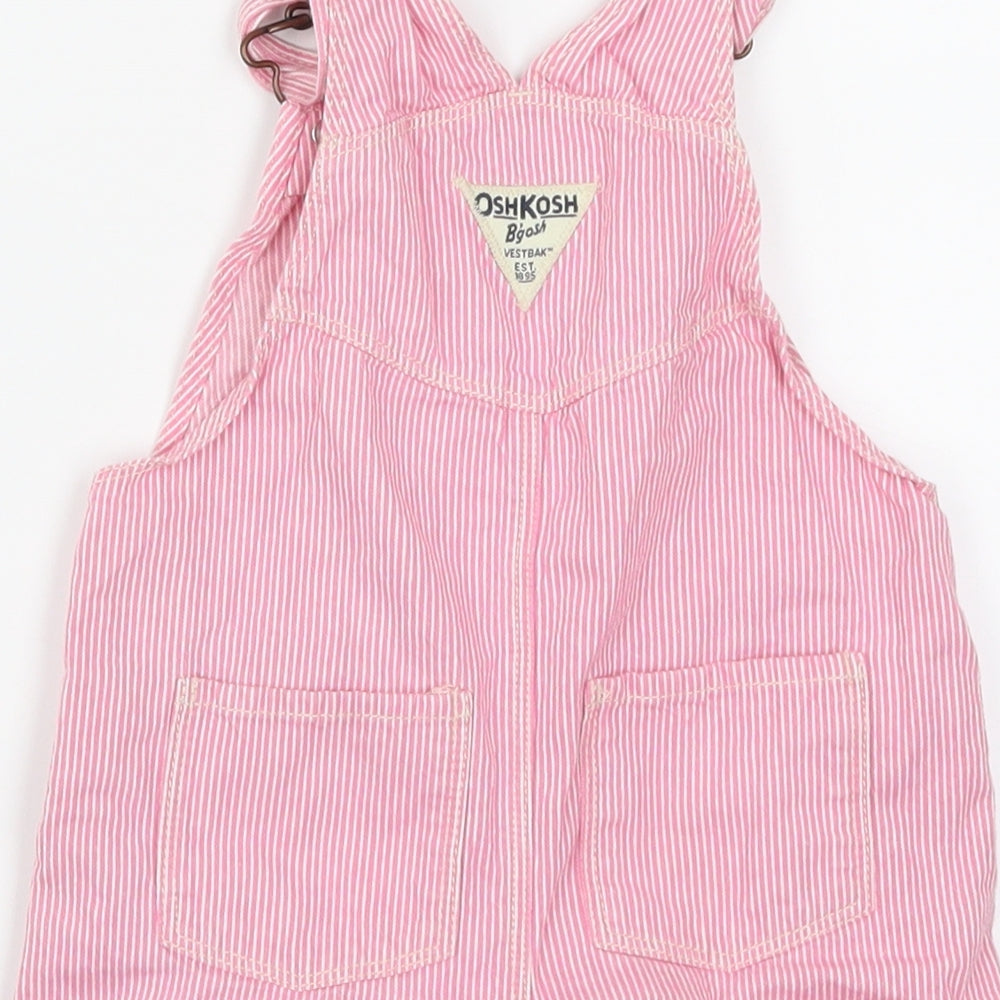 Oshkosh Girls Pink Striped  Dungaree One-Piece Size 2 Years