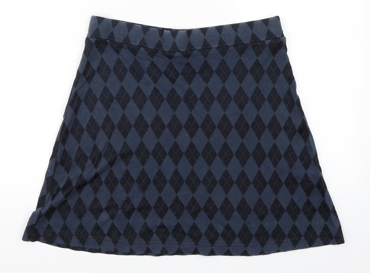 Mario Omar Womens Blue Geometric  A-Line Skirt Size 14