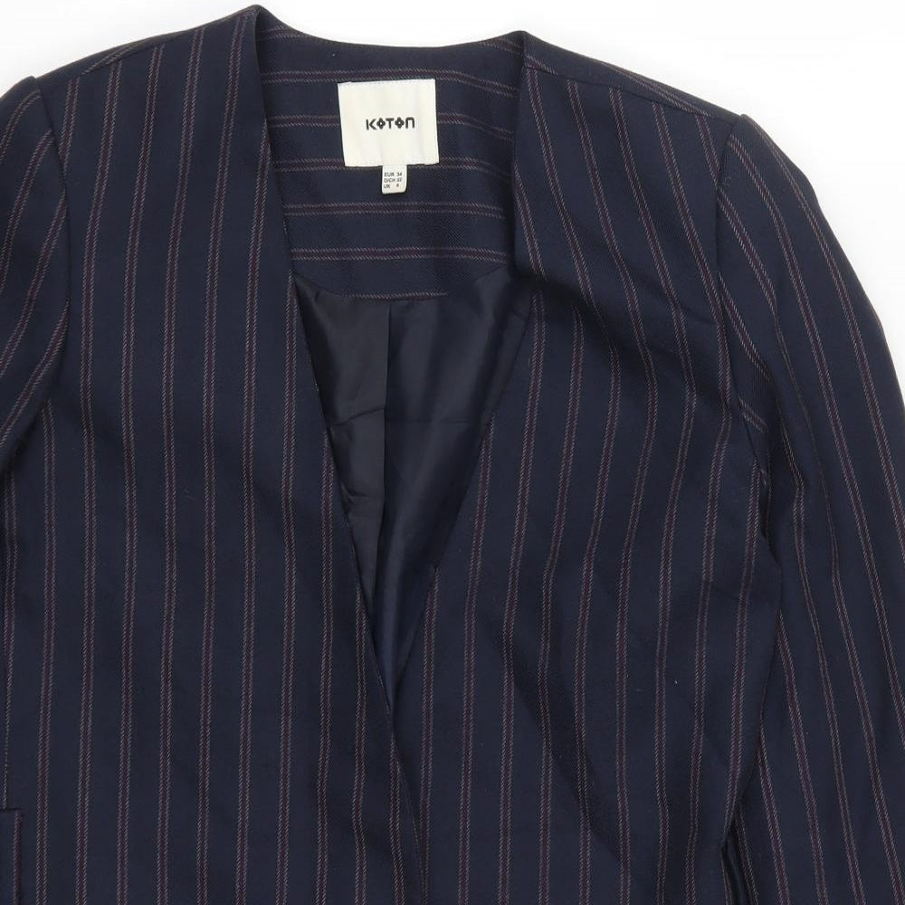 Koton Womens Blue Striped  Jacket  Size 6