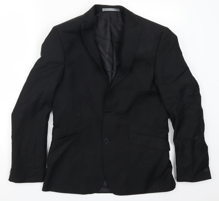 Red Herring Mens Black Jacket Suit Jacket Size 36