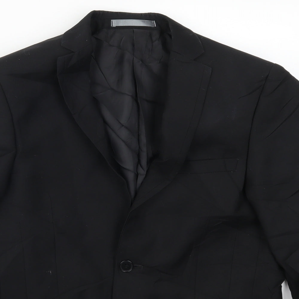 Red Herring Mens Black   Jacket Suit Jacket Size 36