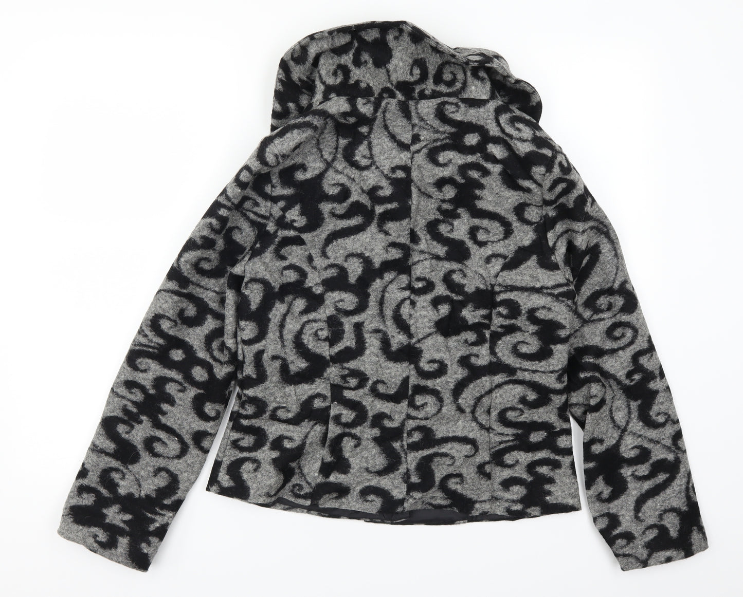 Minuet Womens Grey Geometric  Jacket Coat Size 12