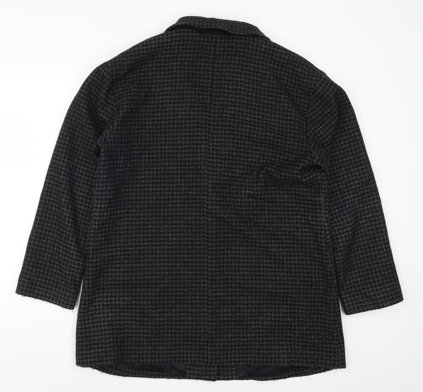 Reiss Womens Grey Houndstooth  Pea Coat Coat Size M