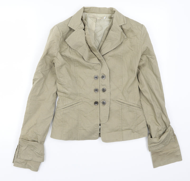Imperial Womens Beige Striped Jacket Size M