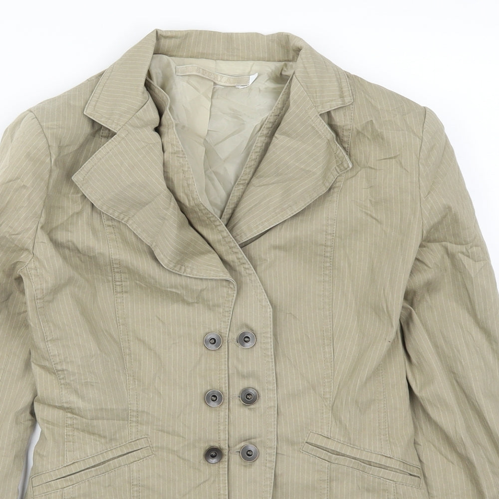 Imperial Womens Beige Striped  Jacket  Size M