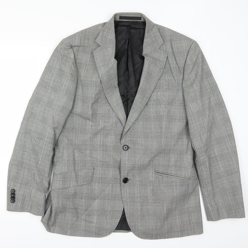 New & Lingwood Mens Grey Check  Jacket Suit Jacket Size 40