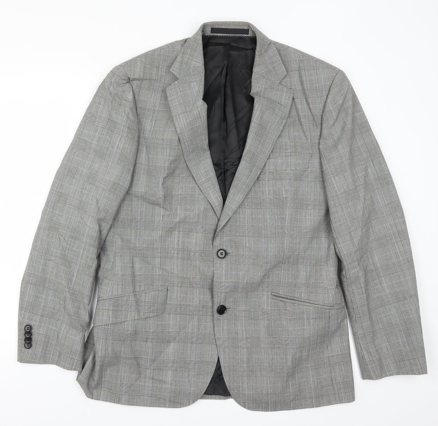 New & Lingwood Mens Grey Check  Jacket Suit Jacket Size 40