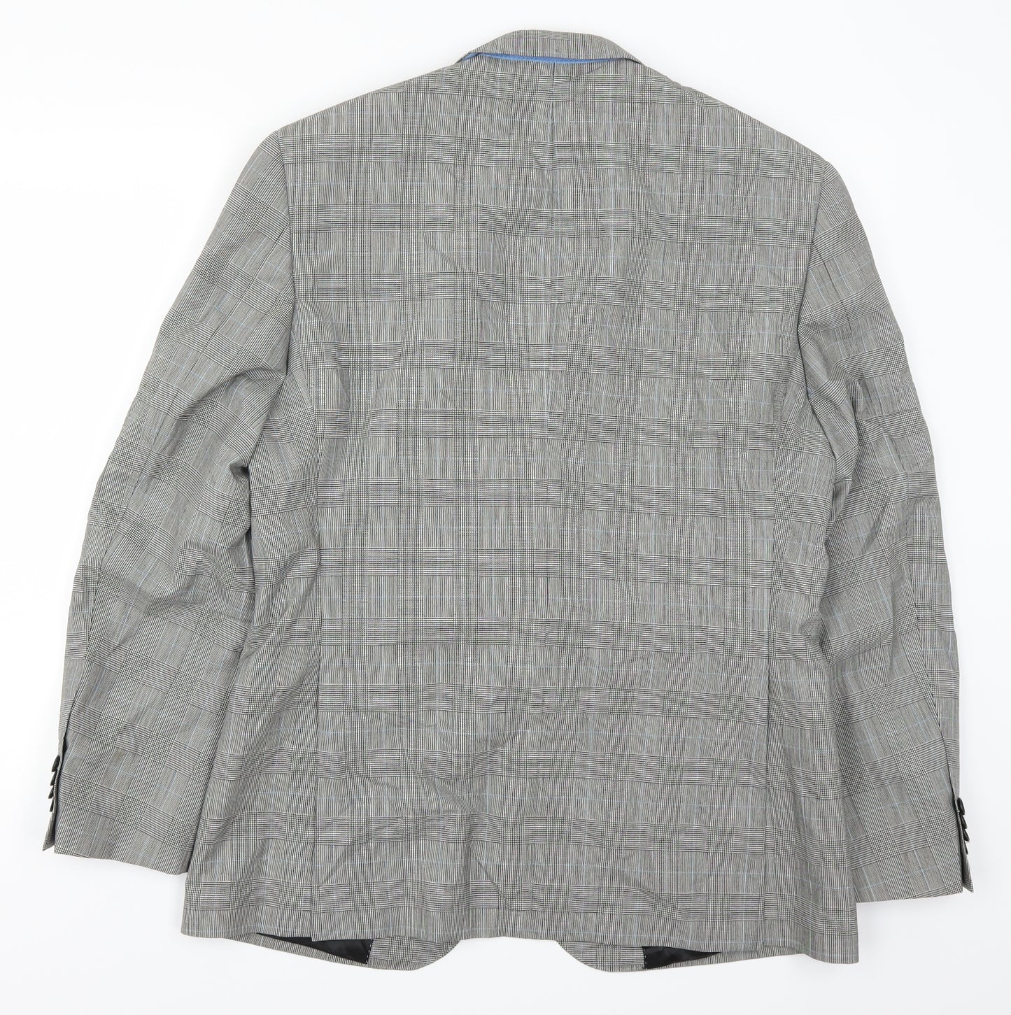 New & Lingwood Mens Grey Check  Jacket Suit Jacket Size 40