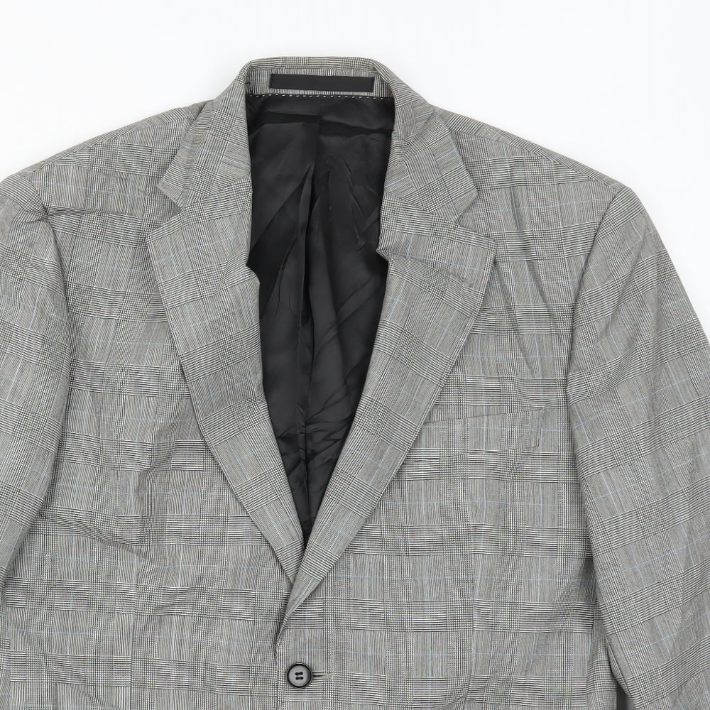 New & Lingwood Mens Grey Check  Jacket Suit Jacket Size 40