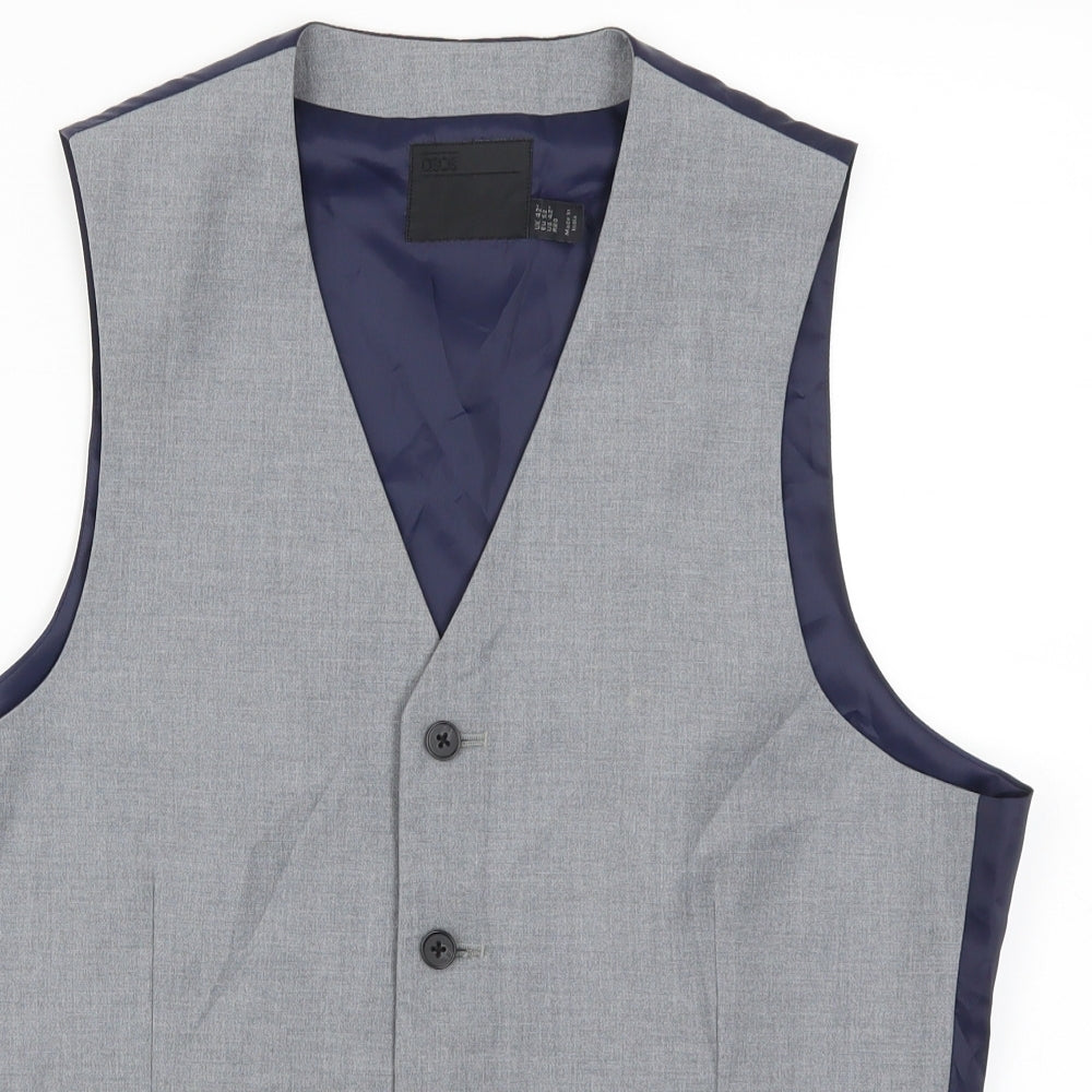 ASOS Mens Grey   Jacket Waistcoat Size L  - Blue
