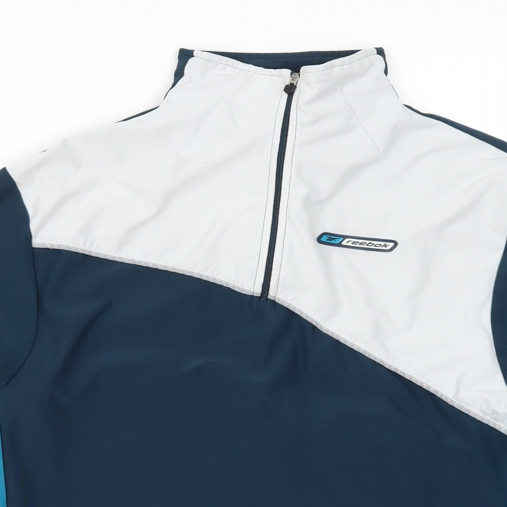 Reebok Mens Blue Colourblock  Pullover Polo Size L