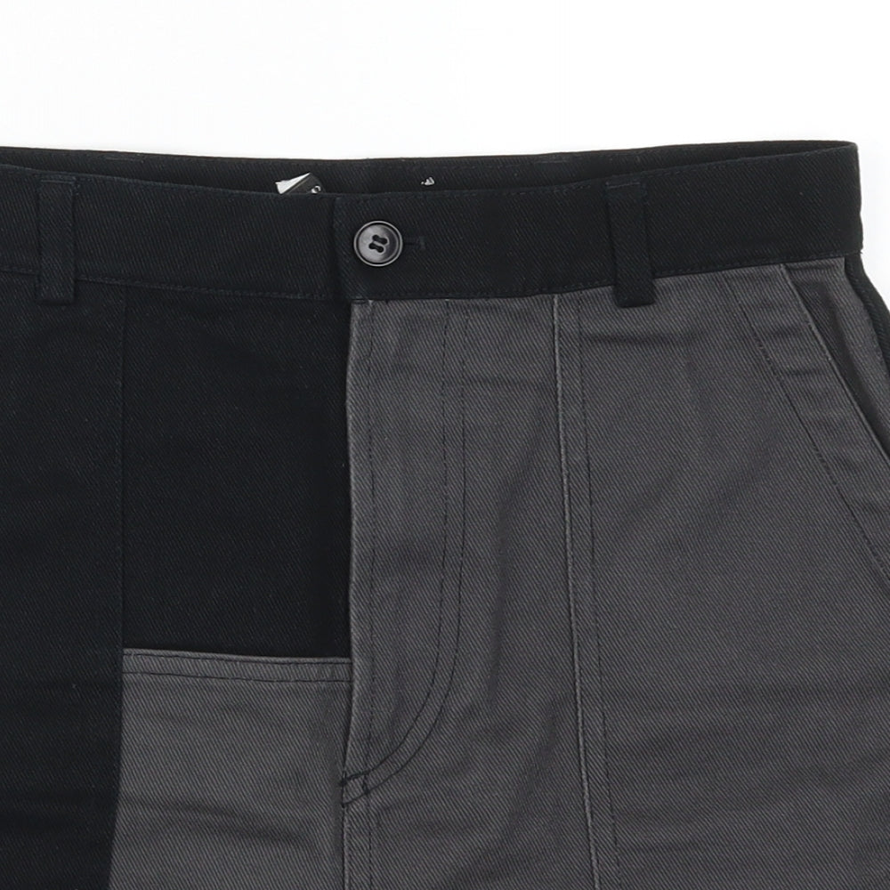 & Other Stories Womens Grey Geometric Denim A-Line Skirt Size 8  - Colour Block