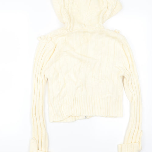New Look Womens Beige   Full Zip Jumper Size 10  - Cream