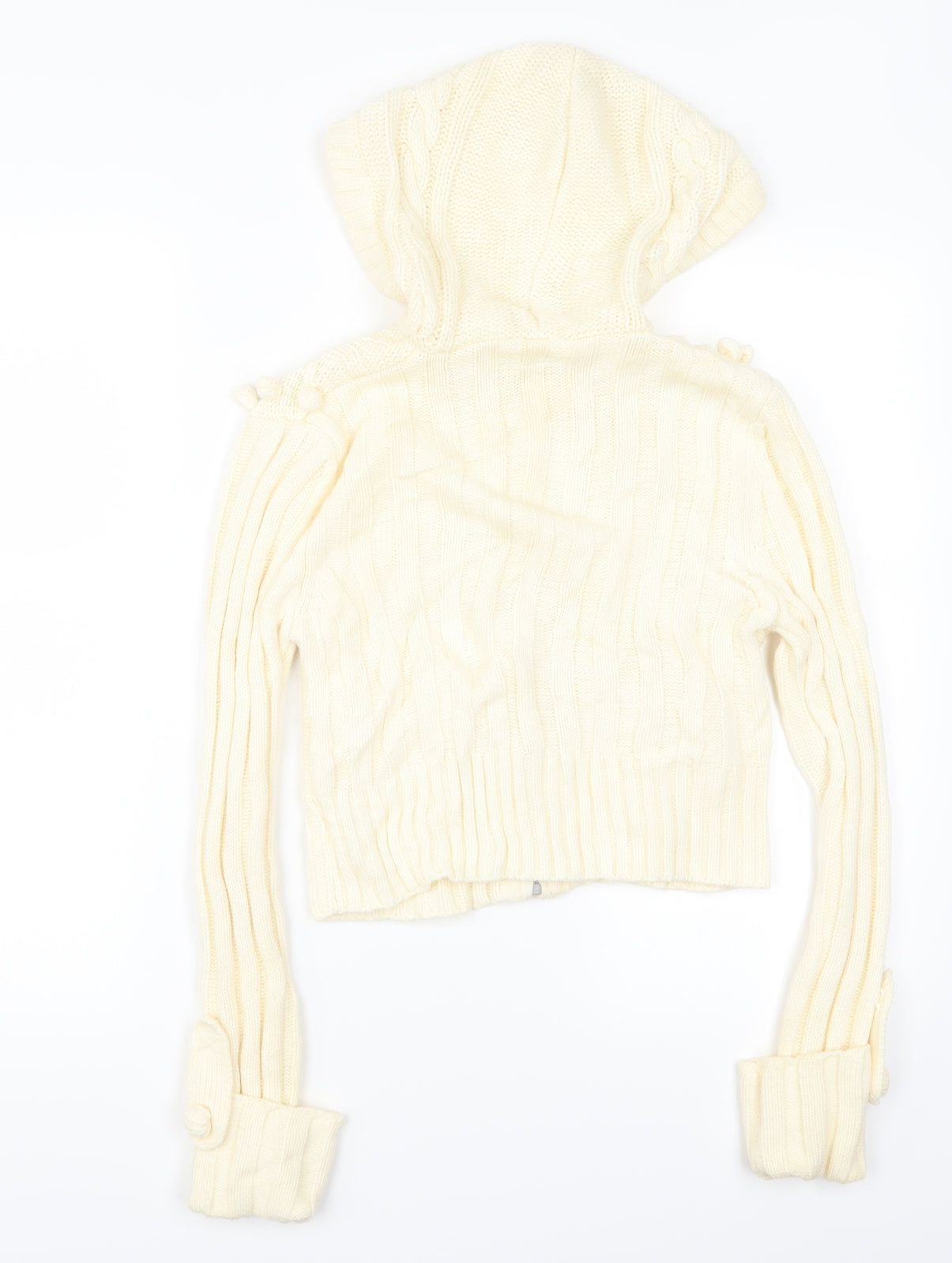 New Look Womens Beige   Full Zip Jumper Size 10  - Cream