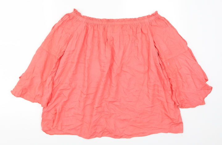 F&F Womens Pink Basic Blouse Size 14