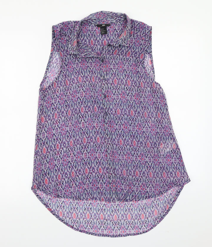 H&M Womens Purple   Basic Blouse Size 8