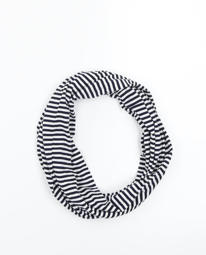 Preworn Womens White Striped Scarf