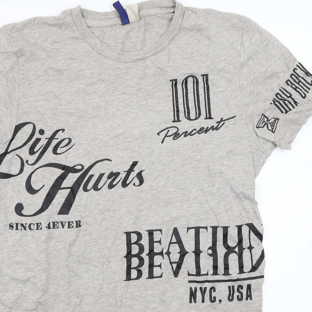 H&M Womens Grey   Basic T-Shirt Size S