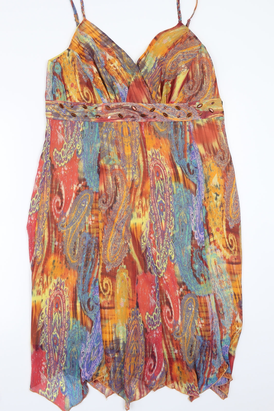 Per Una Womens Orange Paisley  A-Line  Size 18