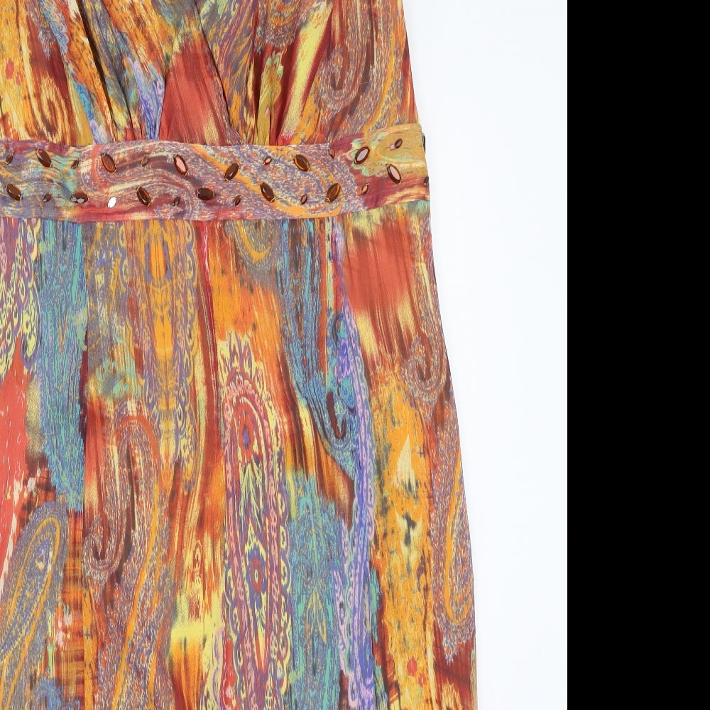 Per Una Womens Orange Paisley  A-Line  Size 18