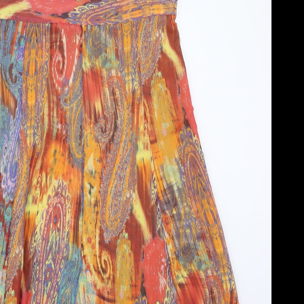 Per Una Womens Orange Paisley  A-Line  Size 18