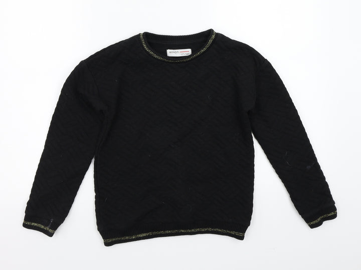 Minoti Girls Black   Pullover Jumper Size 9-10 Years