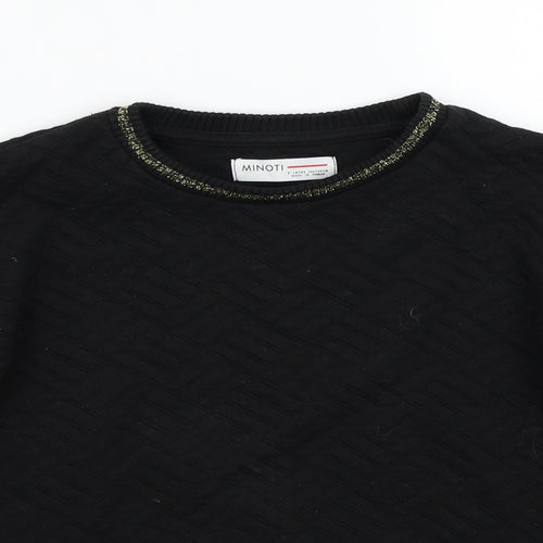 Minoti Girls Black   Pullover Jumper Size 9-10 Years