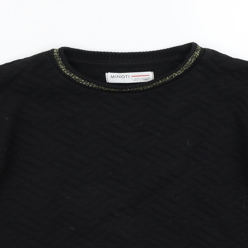 Minoti Girls Black   Pullover Jumper Size 9-10 Years