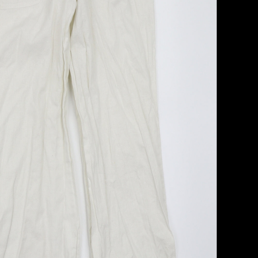 NEXT Womens White   Trousers  Size 14 L27 in
